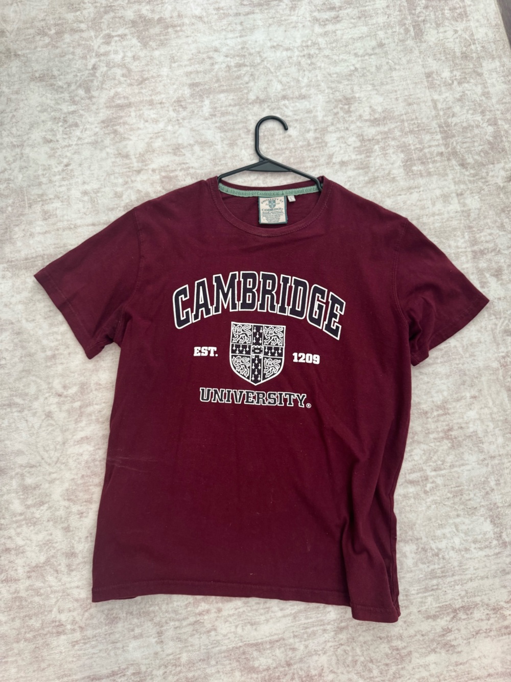 Cambridge University Maroon Short-Sleeve Crew Tee